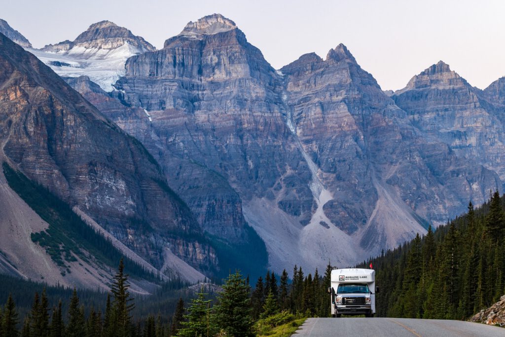 Moraine Lake Bus Company shuttle and guests