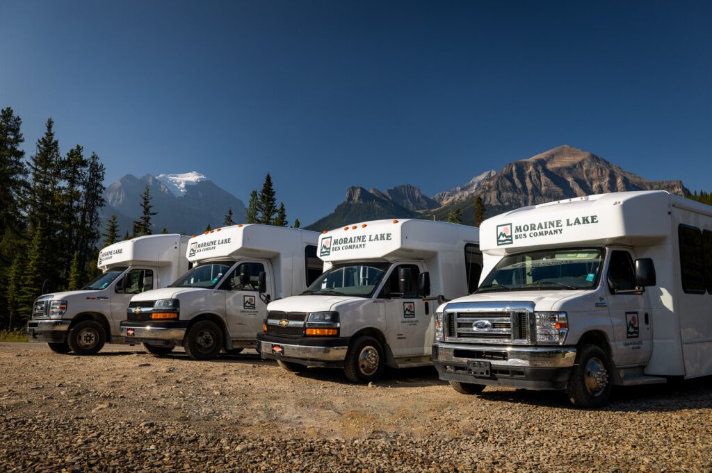Moraine Lake Bus Company shuttle and guests