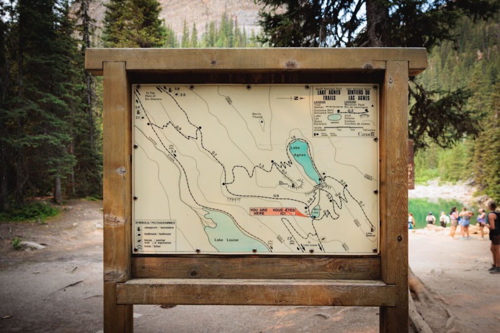 The Lake Agnes Tea House Trail map