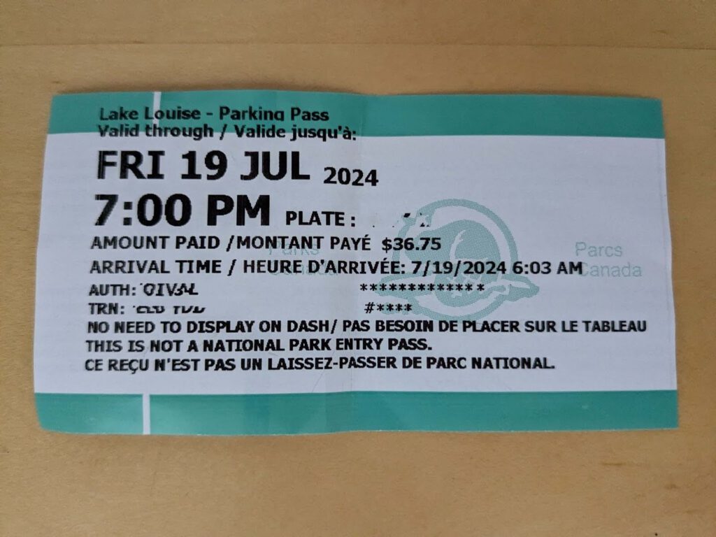 Lake Louise parking pass