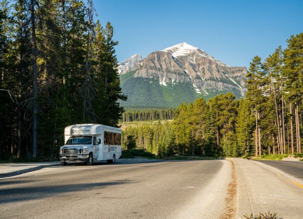 Moraine Lake Bus Company driving 