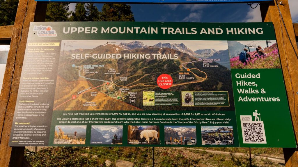 Lake Louise Hiking Sign