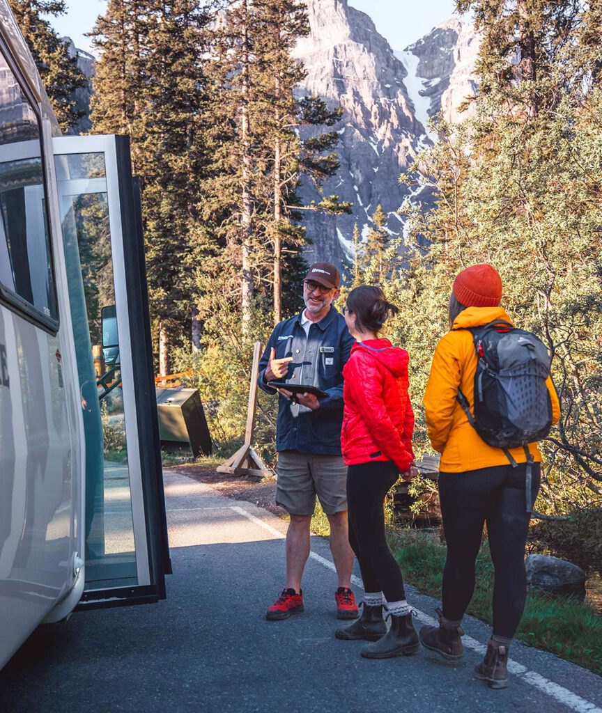 Guests at Moraine Lake and Lake Louise