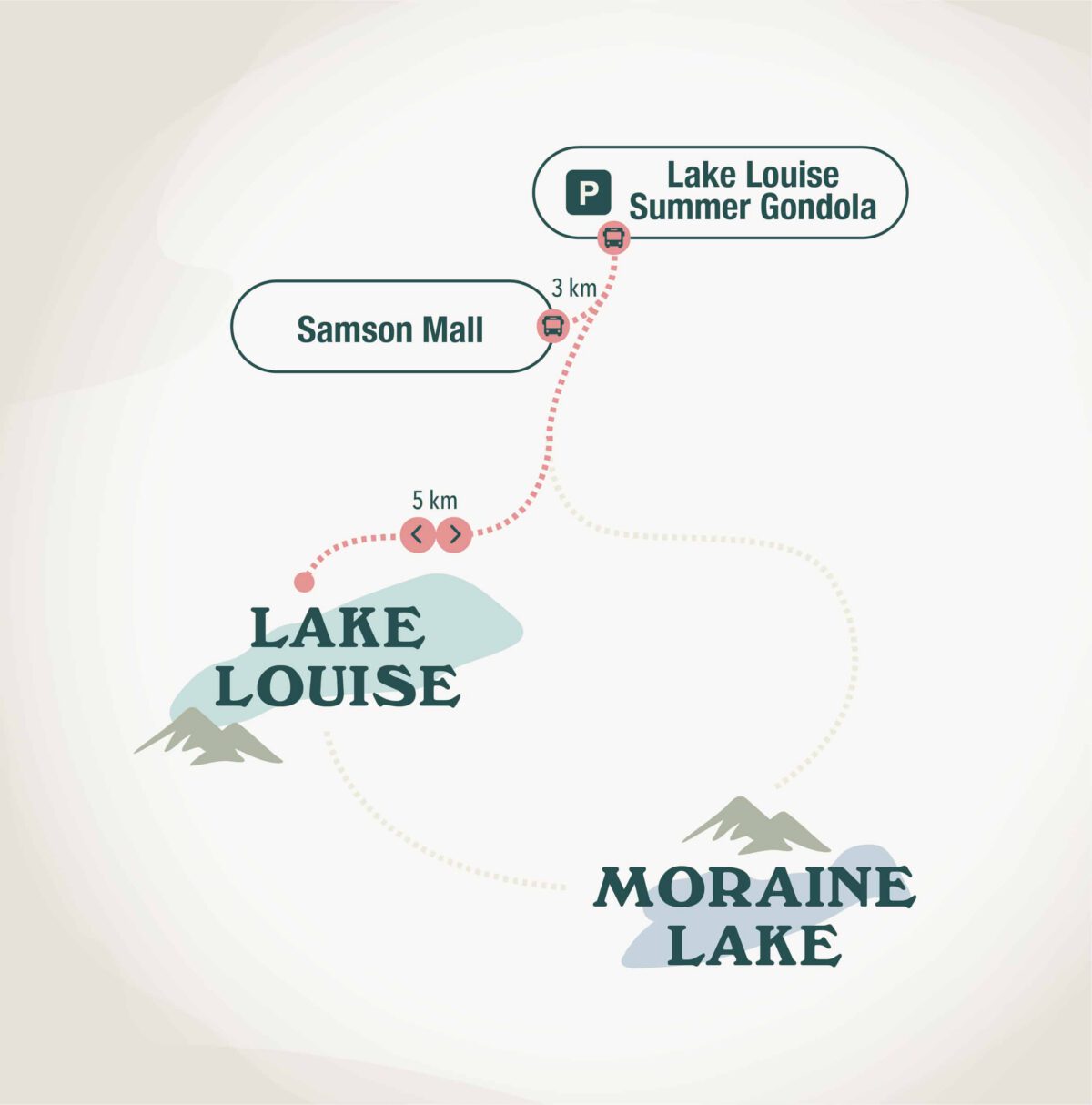 Lake Louise Shuttle route map