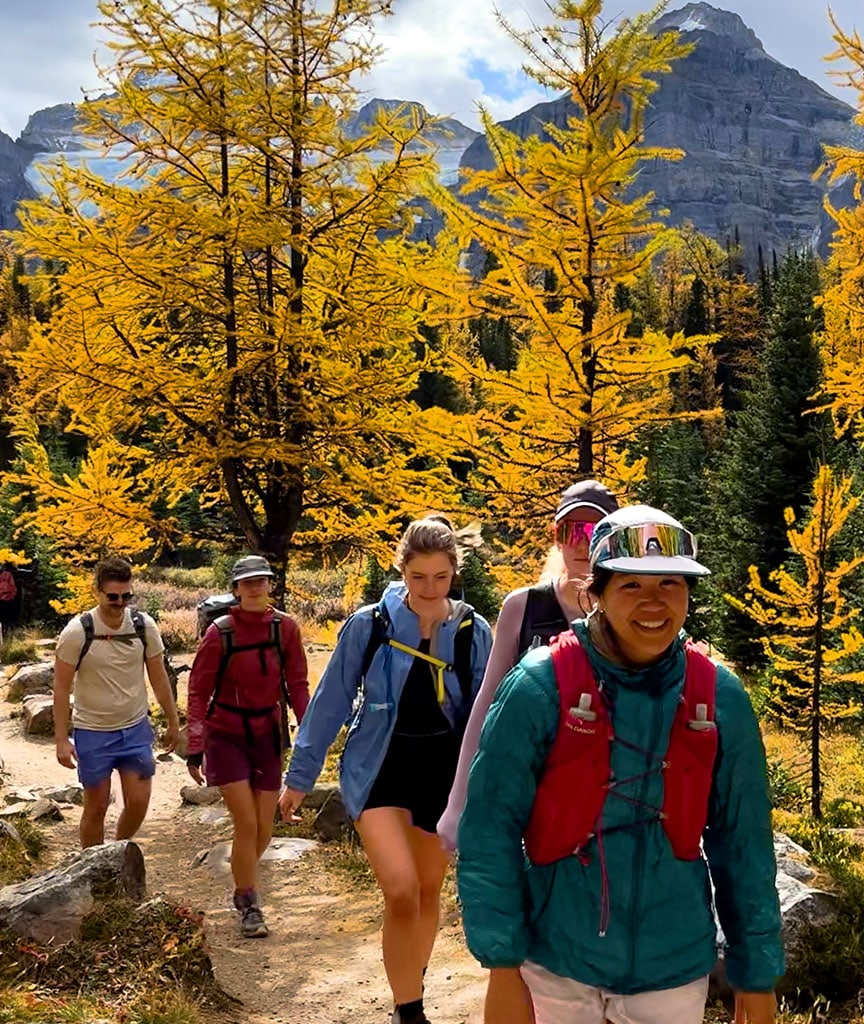 Larch season hiking near Moraine Lake
